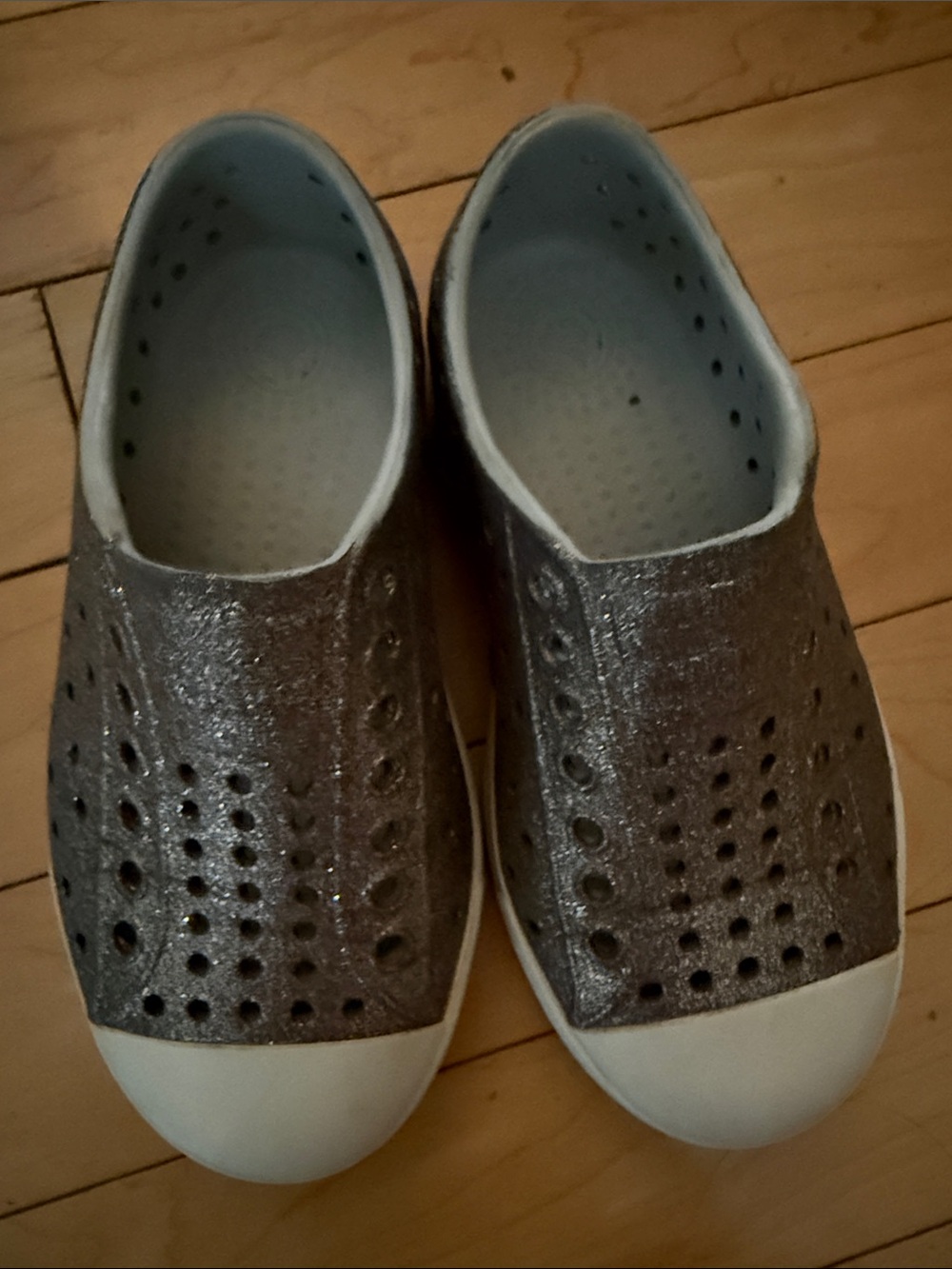 Native Kids Silver Glitter Jefferson Slip-On Shoes
